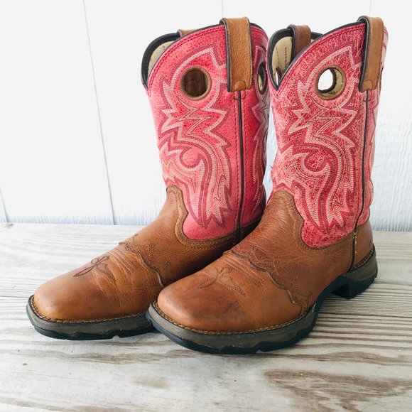 Durango Pink and Brown Heeled Boots - Picture 11 of 11